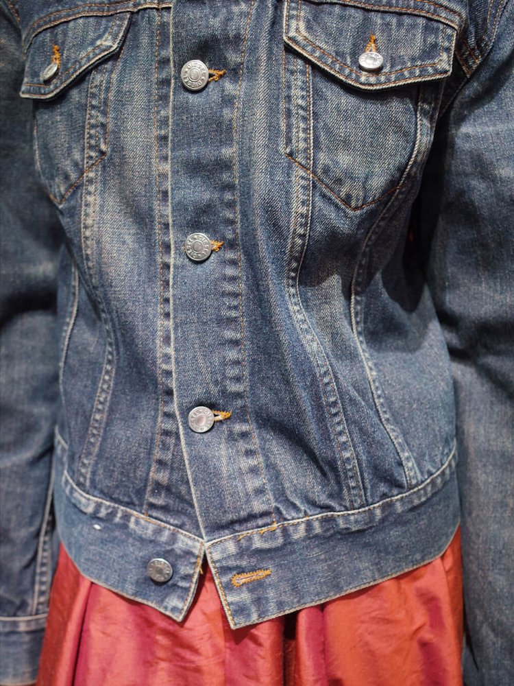 DIESEL Made in ITALY Indigo  Red Tight Denim Jacket