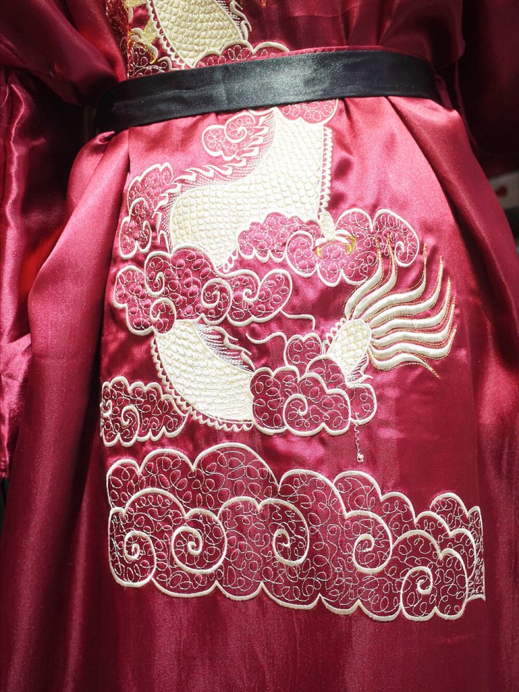 Dragon Embroidery China Gown Reversible