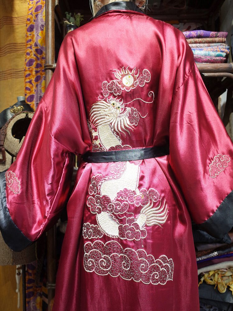 Dragon Embroidery China Gown Reversible