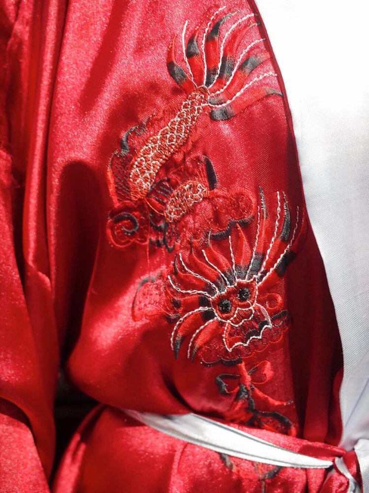 Dragon Embroidery China Gown Reversible