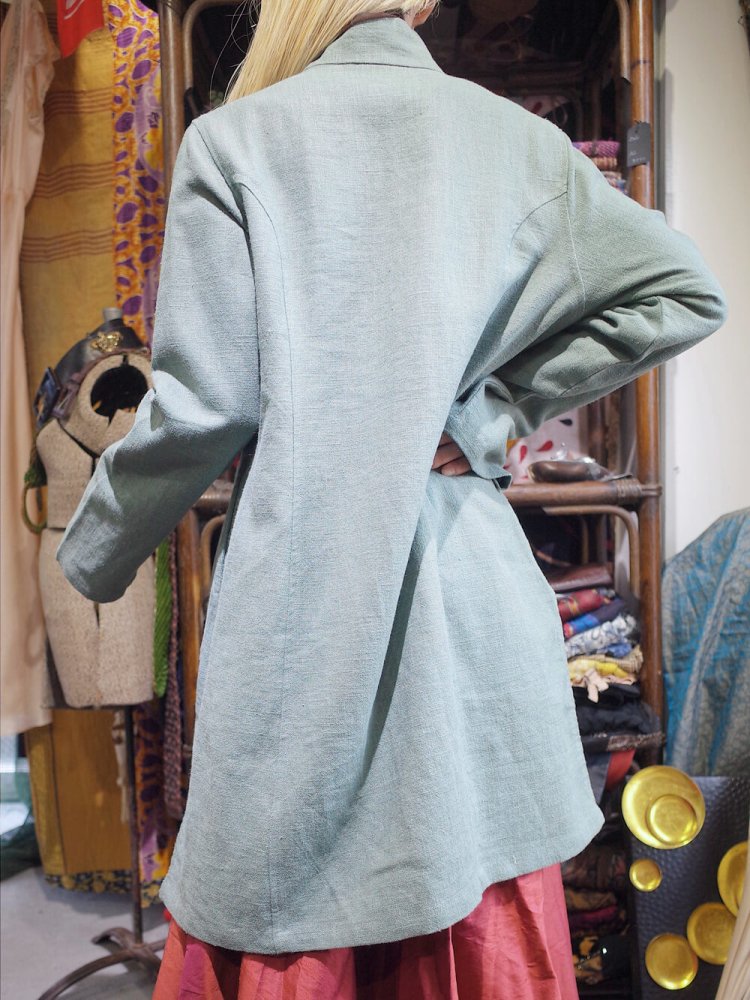 Fade Green Linen China Gown