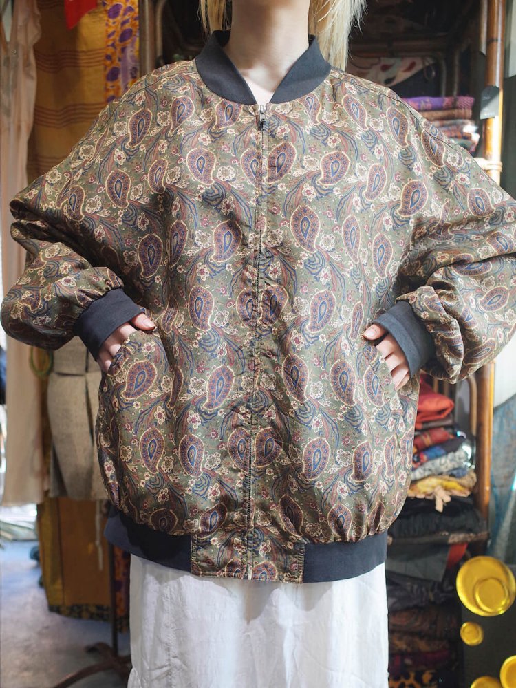 Paisley Big Silhouette Silk Blouson