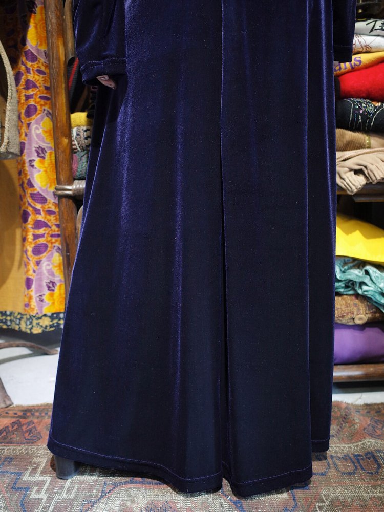 Deep Navy Velvet Front Slit Dress