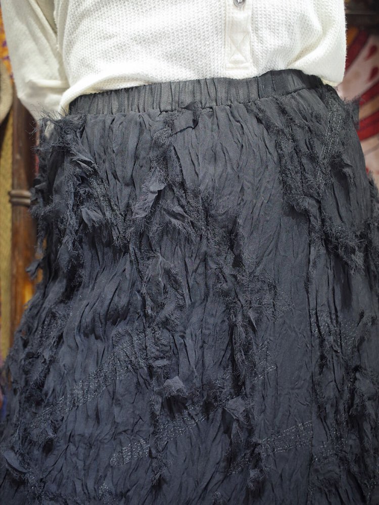 Black Sheer Shaggy Skirt