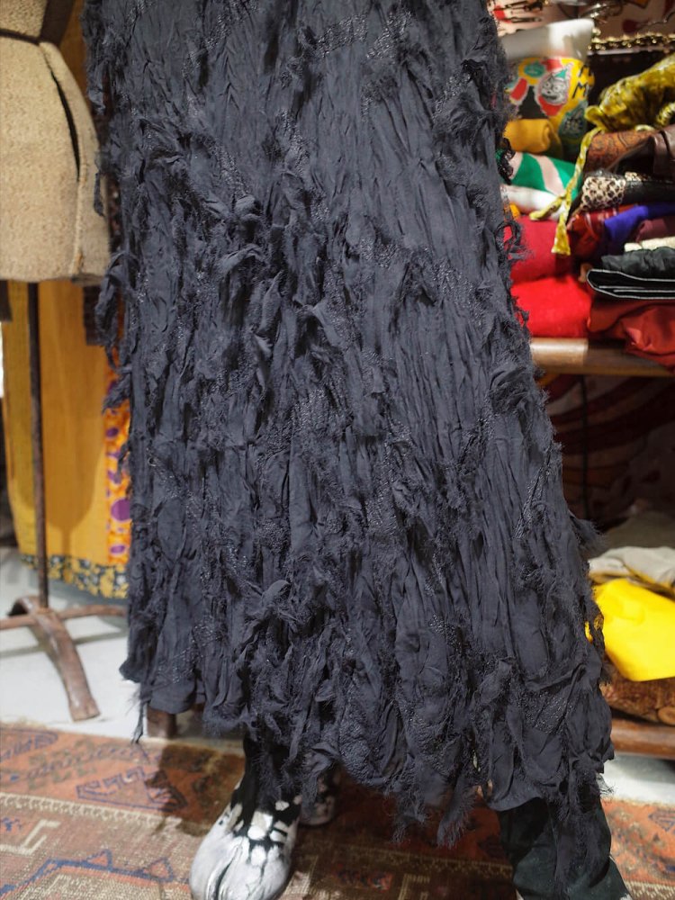 Black Sheer Shaggy Skirt