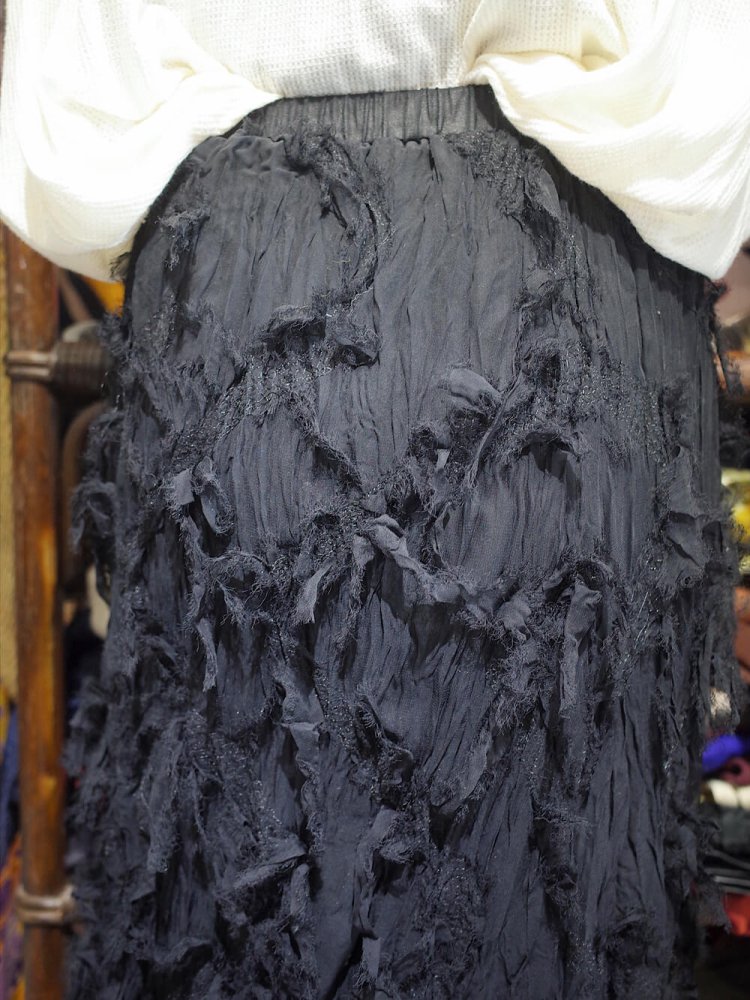 Black Sheer Shaggy Skirt