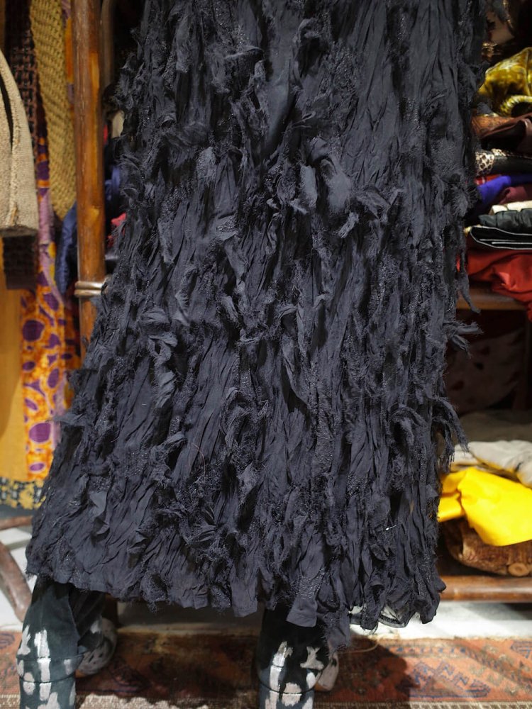 Black Sheer Shaggy Skirt