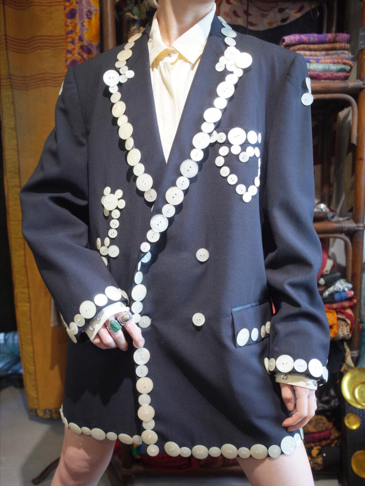 ヴィンテージ アーティストカスタム ボタン刺繍 テーラードジャケット 