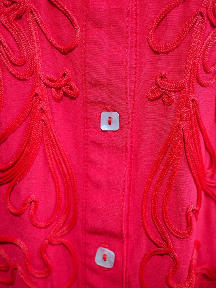 Embroidery Red Rayon Western Shirt