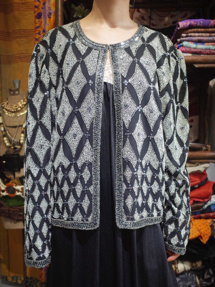 Embroidery Bijou Silk Cardigan