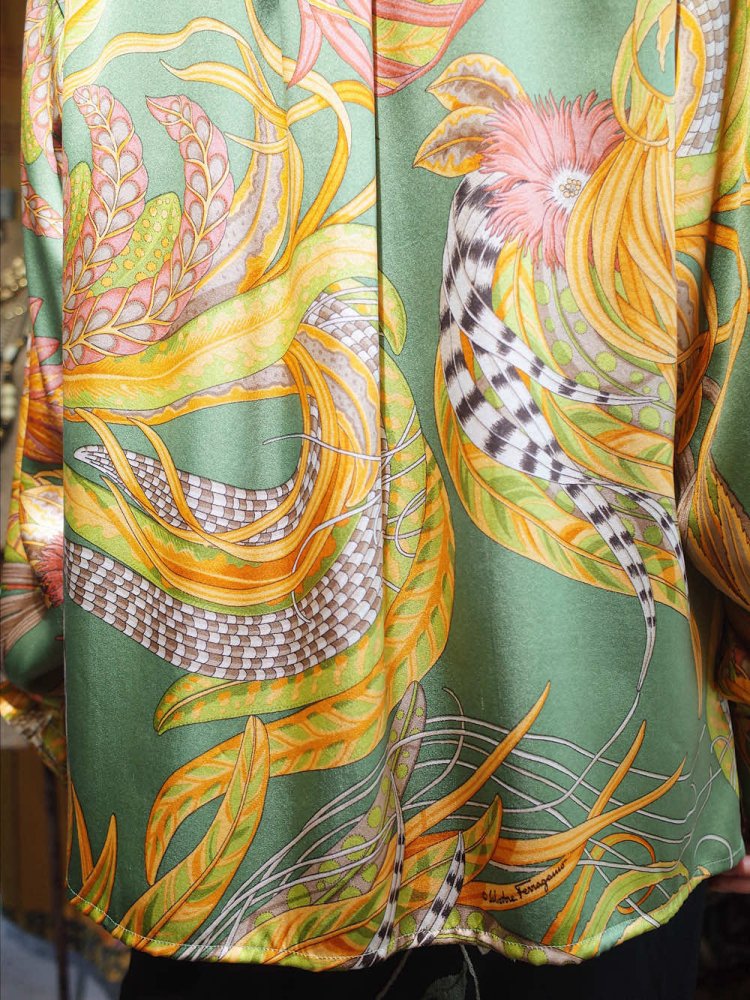 Vintage Salvatore Ferragamo Italy Silk Shirt