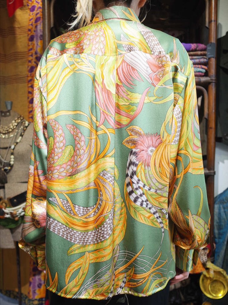 Vintage Salvatore Ferragamo Italy Silk Shirt