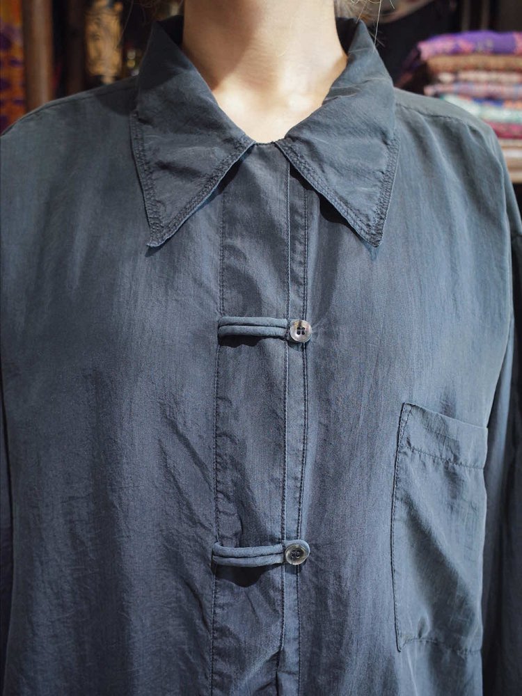 Black Silk China Style Shirt