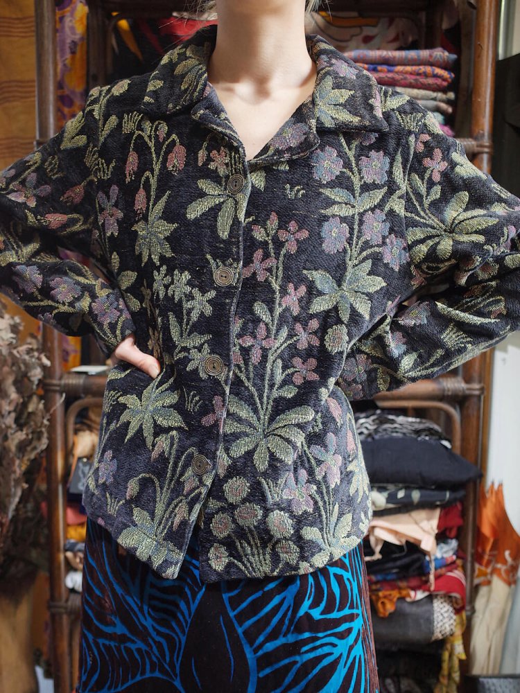 Black Flower Gobelin Jacket