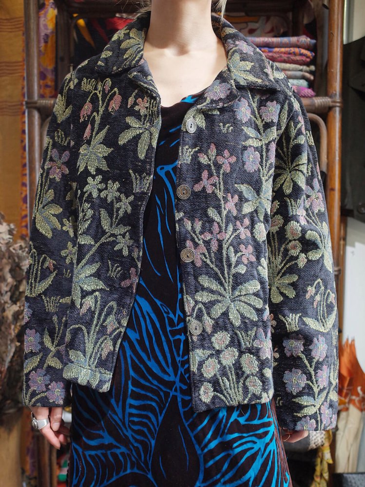 Black Flower Gobelin Jacket