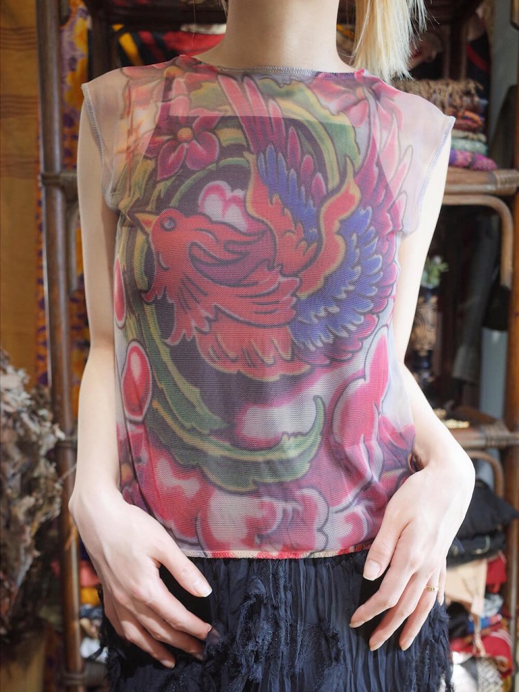 Phoenix Mesh Tattoo Tops