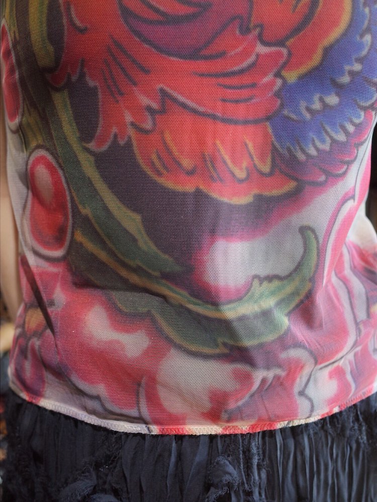 Phoenix Mesh Tattoo Tops