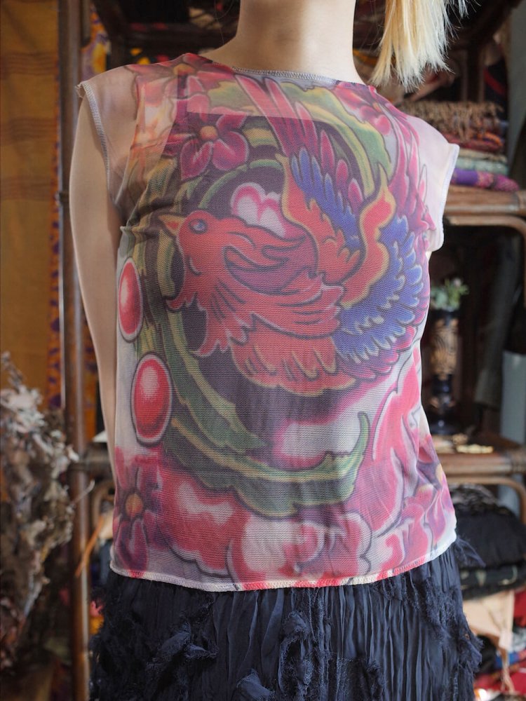 Phoenix Mesh Tattoo Tops