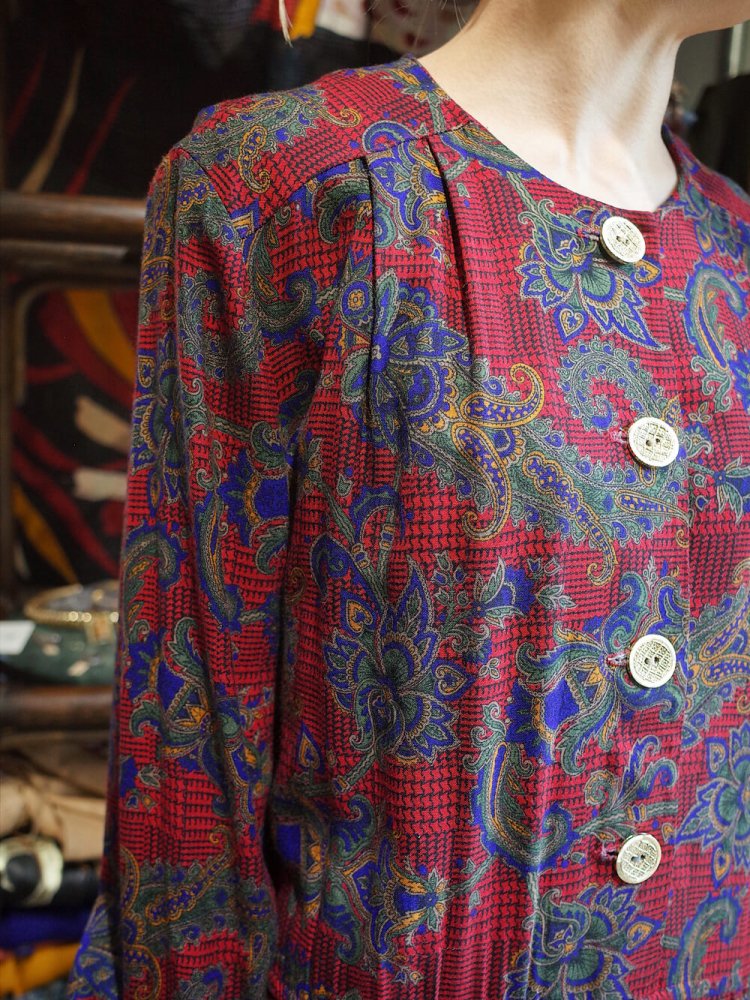 Classical Paisley Rayon Dress