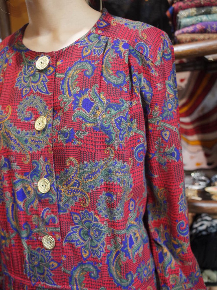 Classical Paisley Rayon Dress