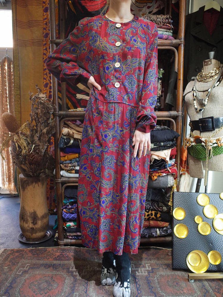 Classical Paisley Rayon Dress