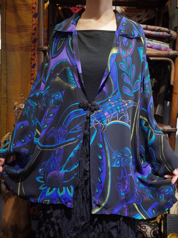 Aurora Art Silk Sheer China Button Gown