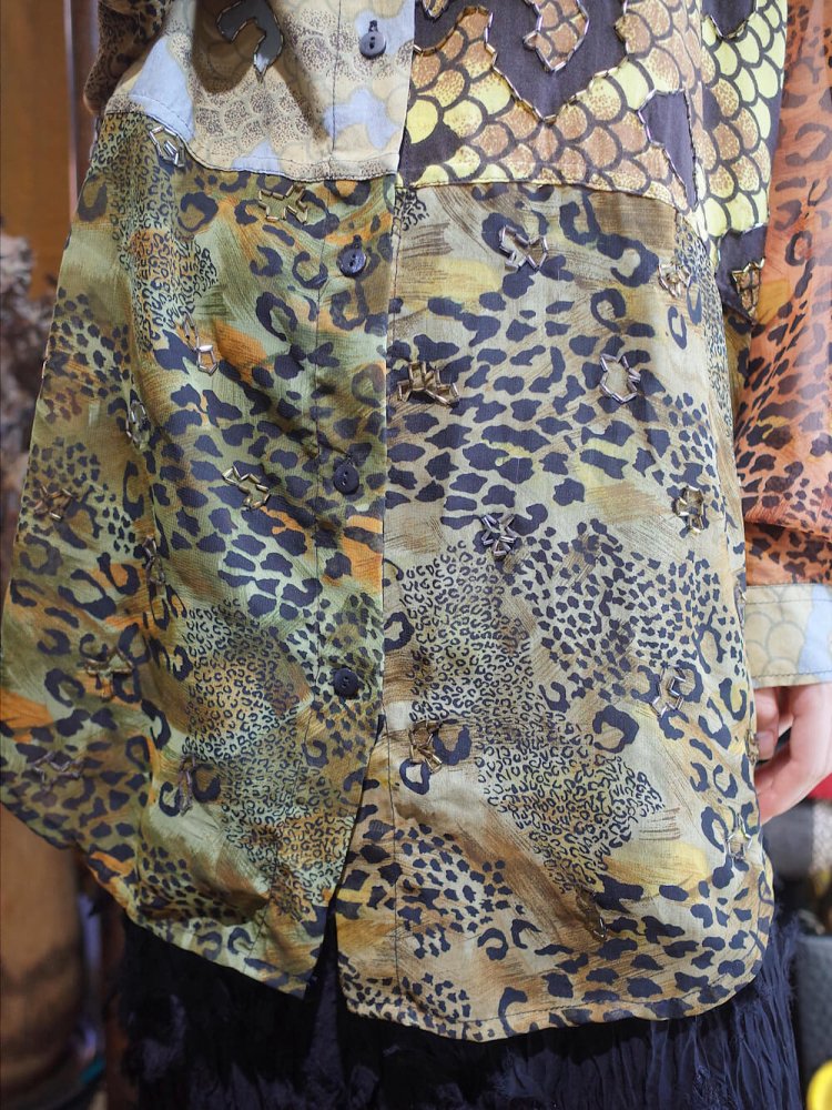 Python  Leopard Switch Sheer Shirt