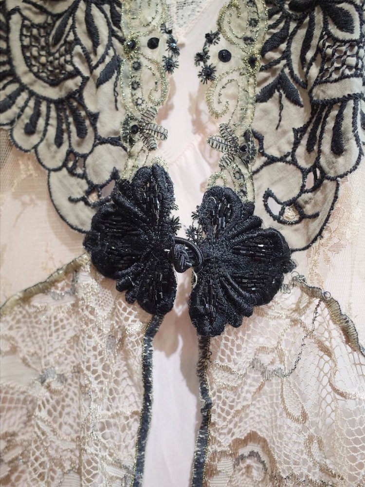 Lace & Sheer Embroidery China Gown