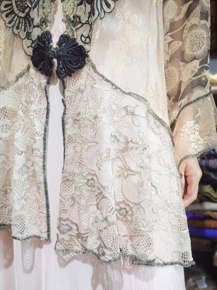 Lace & Sheer Embroidery China Gown