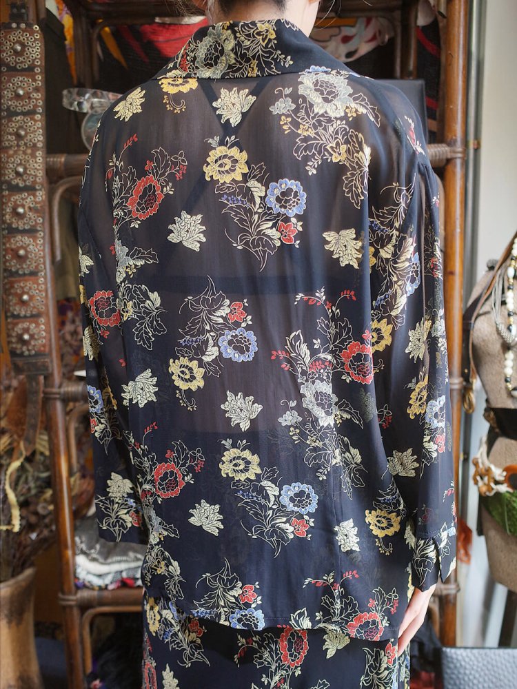 Oriental Flower Sheer Rayon Set up