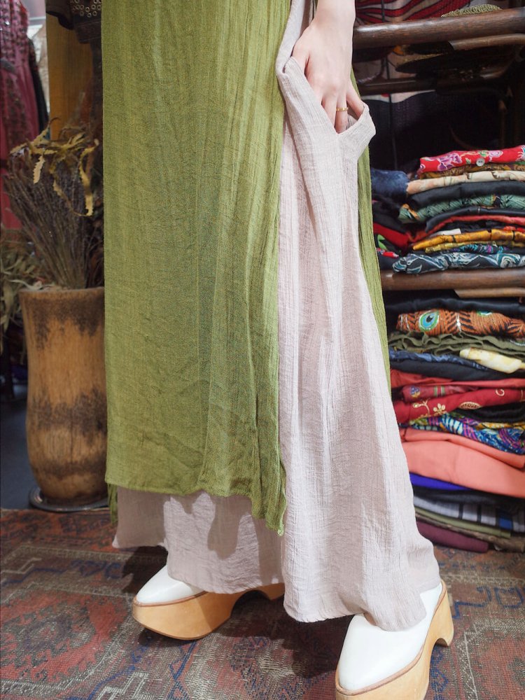 Rayon Gaze Layered Dress Moss Green