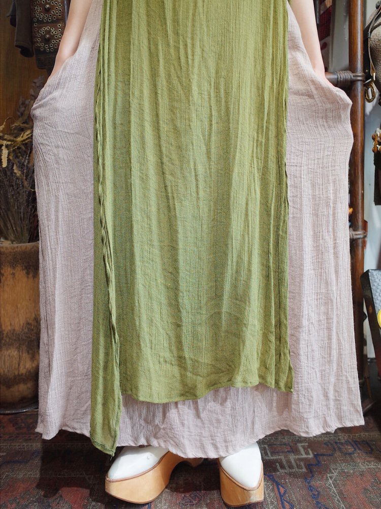 Rayon Gaze Layered Dress Moss Green