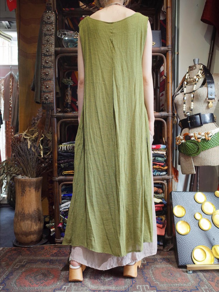 Rayon Gaze Layered Dress Moss Green