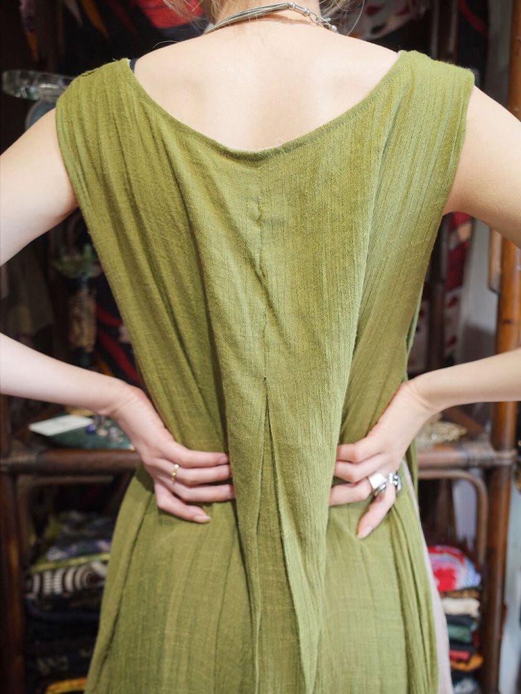 Rayon Gaze Layered Dress Moss Green