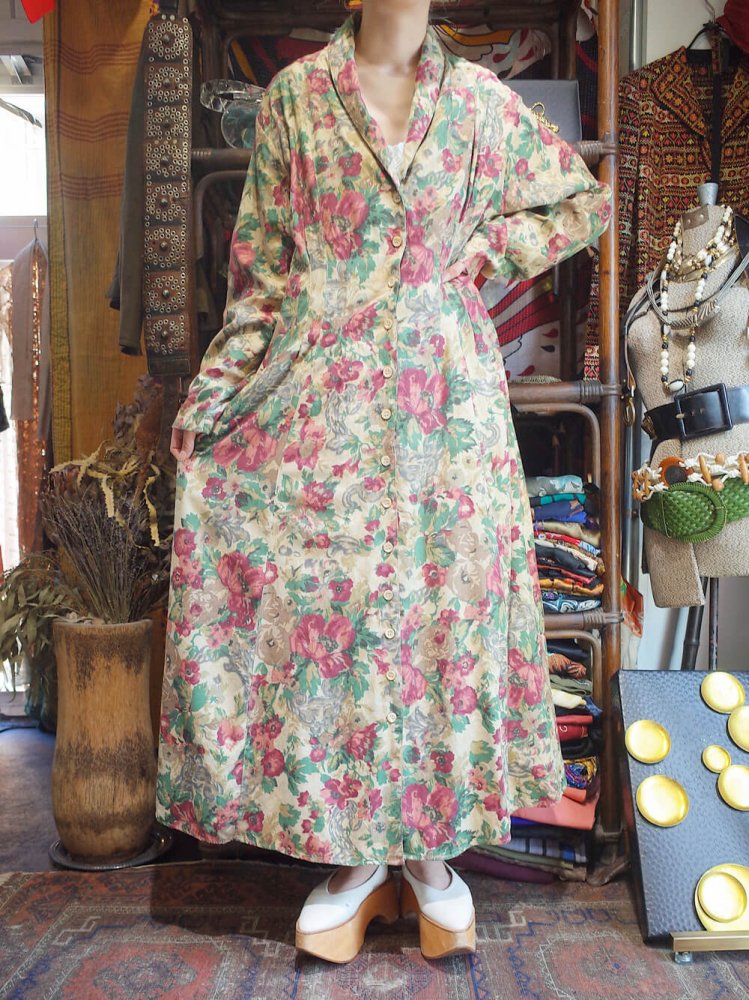 Flower Cotton & Rayon Gown Dress