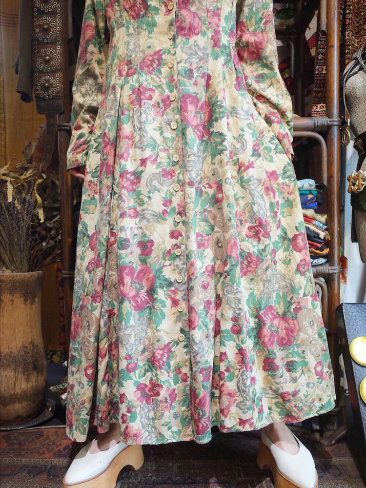 Flower Cotton & Rayon Gown Dress