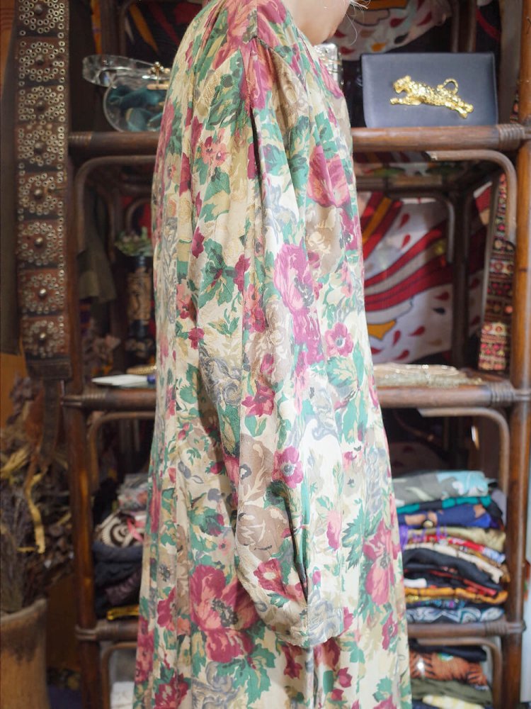 Flower Cotton & Rayon Gown Dress