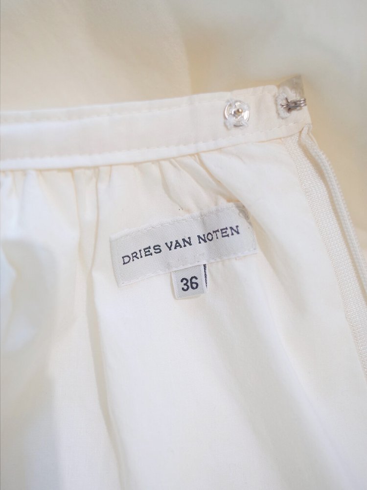 DRIES VAN NOTEN Super Volume White Skirt