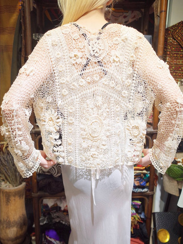 Victorian Antique Irish Hand Lace Cardigan