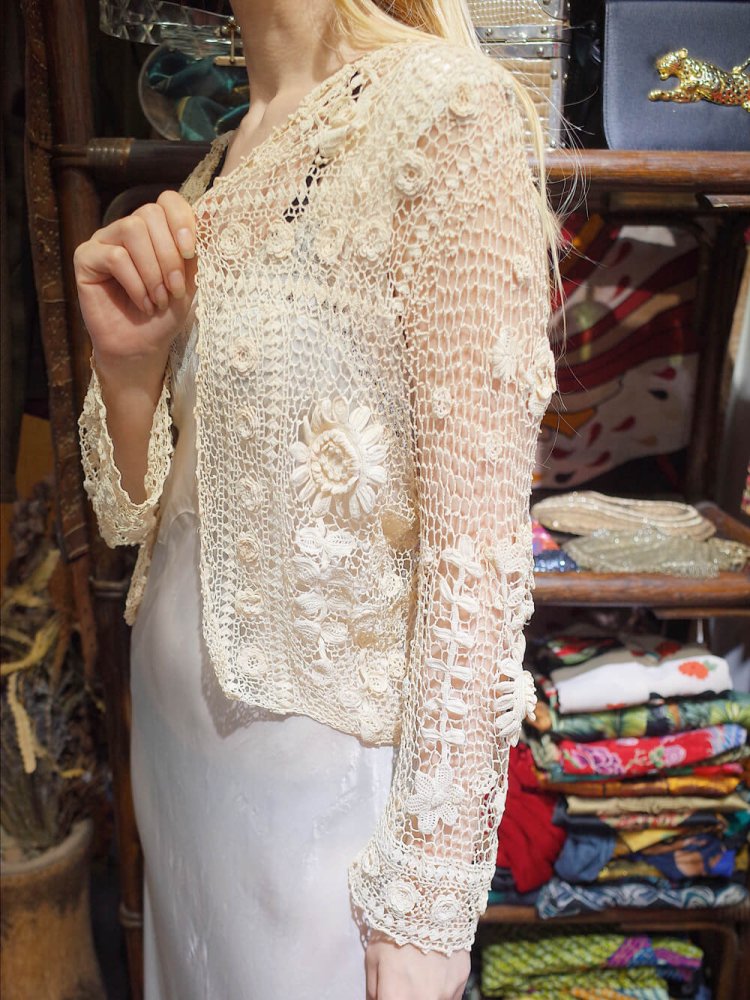 Victorian Antique Irish Hand Lace Cardigan