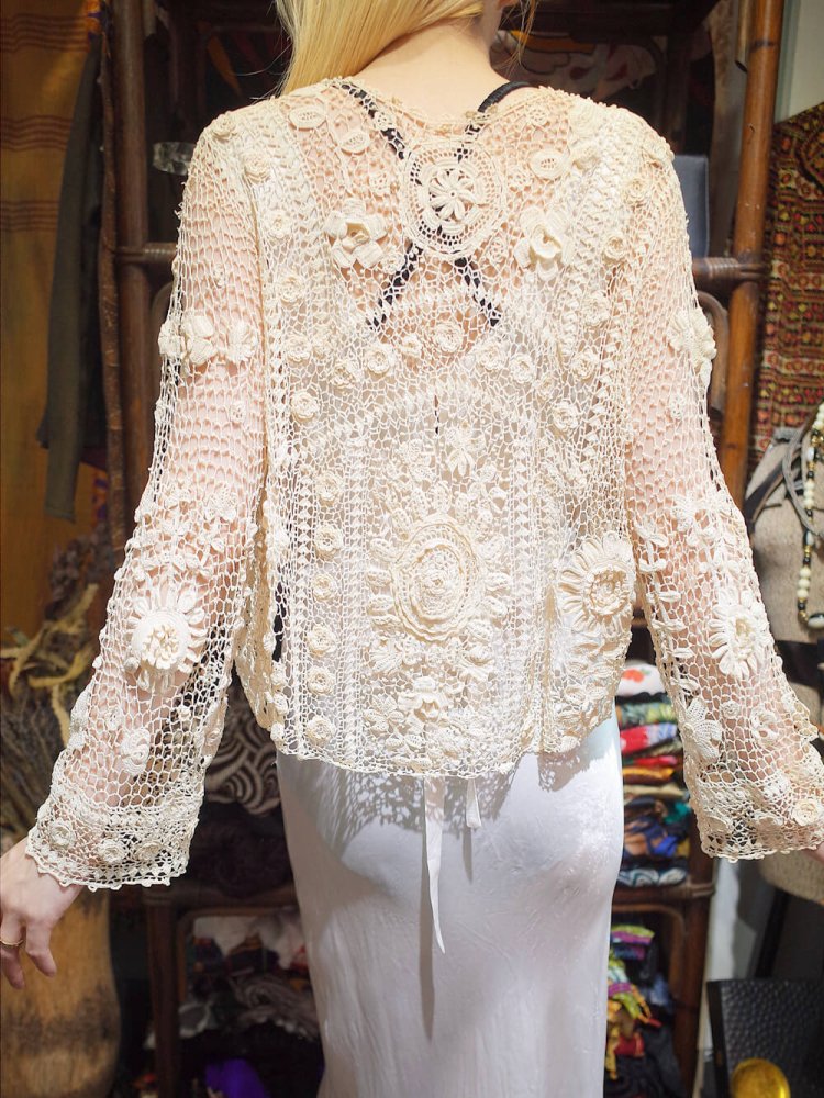 Victorian Antique Irish Hand Lace Cardigan