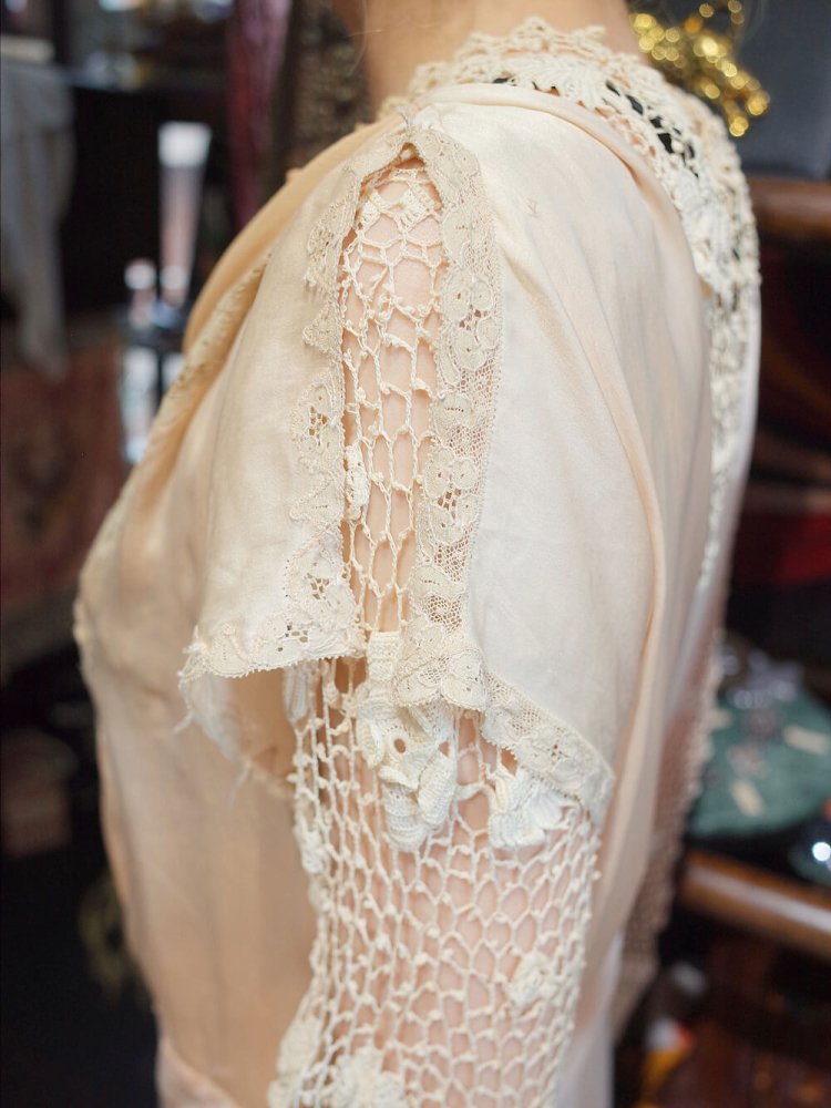 c.1920~30s Antique Silk Lingerie Dress