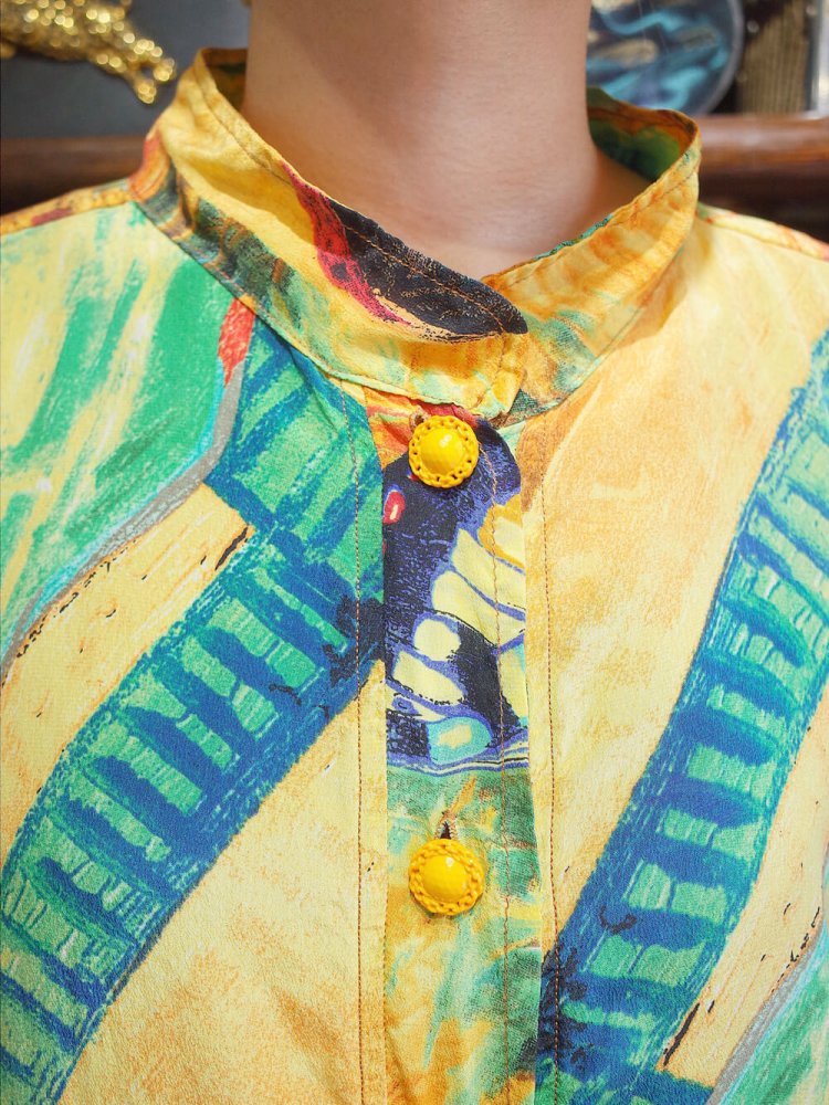 People  Butterfly  Sunflower Art Silk Shirt