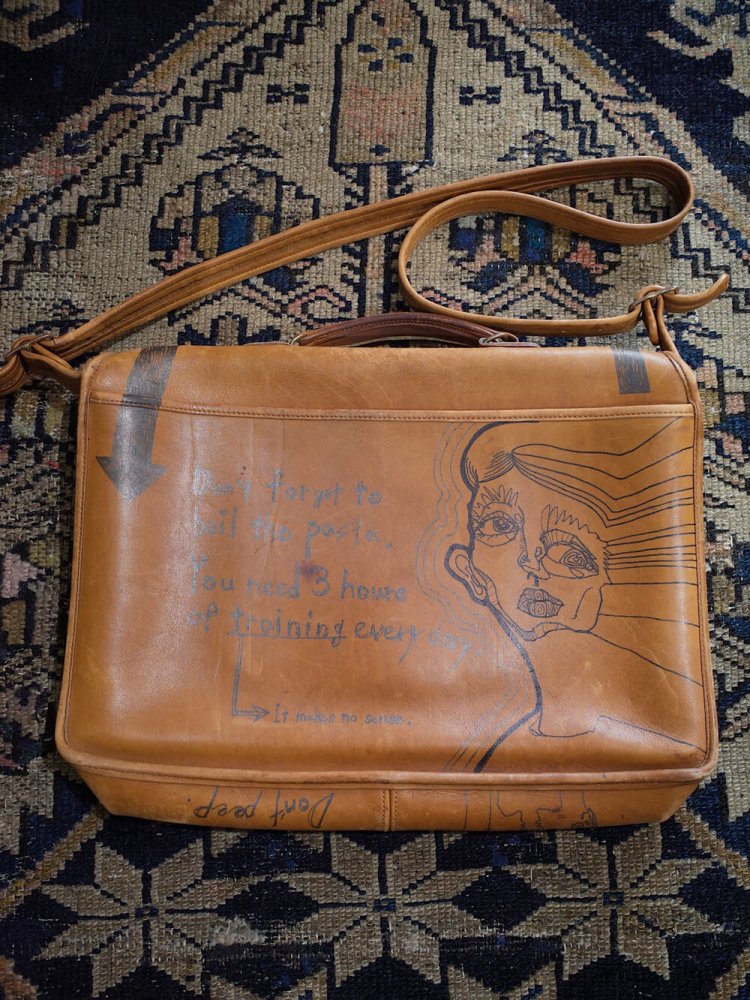 end vintage  Yusuke MaedaHand Paint Remake Old Coach Leather Bag