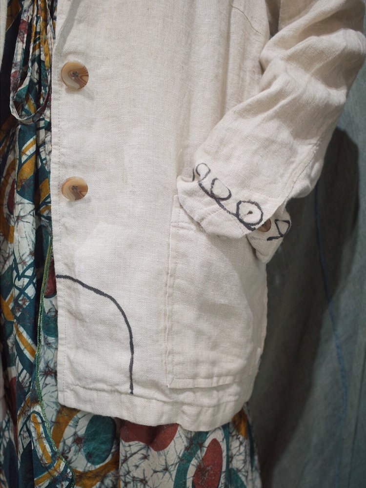 end vintage  Yusuke MaedaHand Paint Remake Linen Jacket