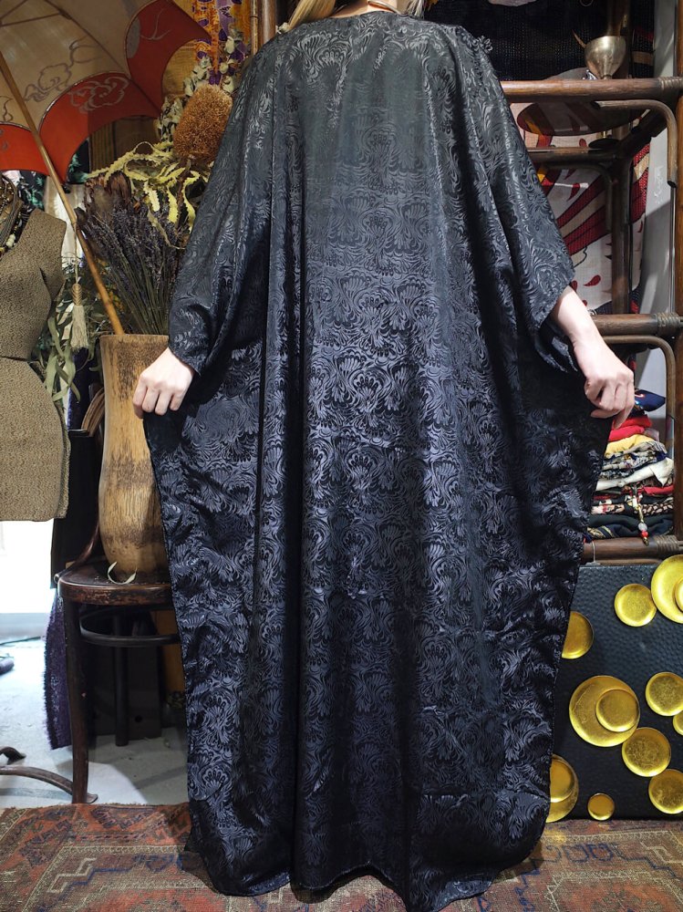 Black Shadow Pattern Kaftan Dress