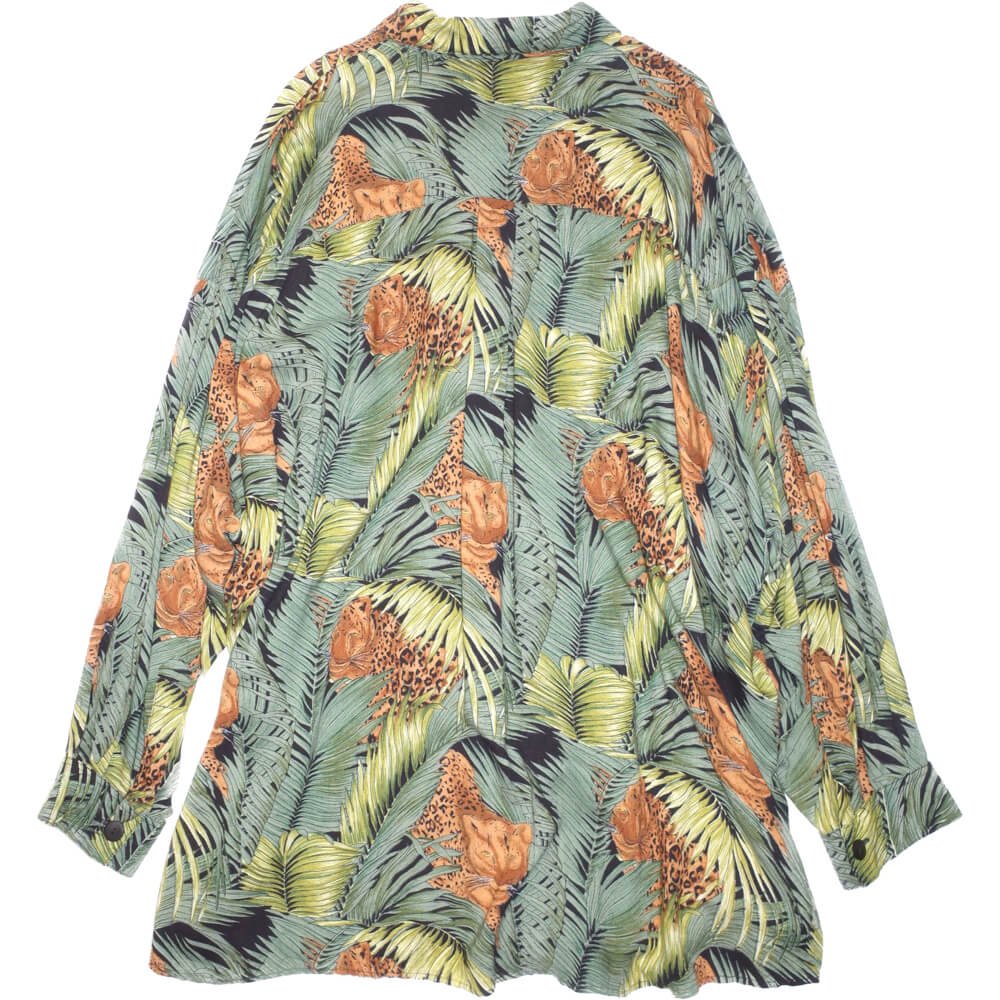 Jungle Panther Super Big Silhouette Rayon Shirt