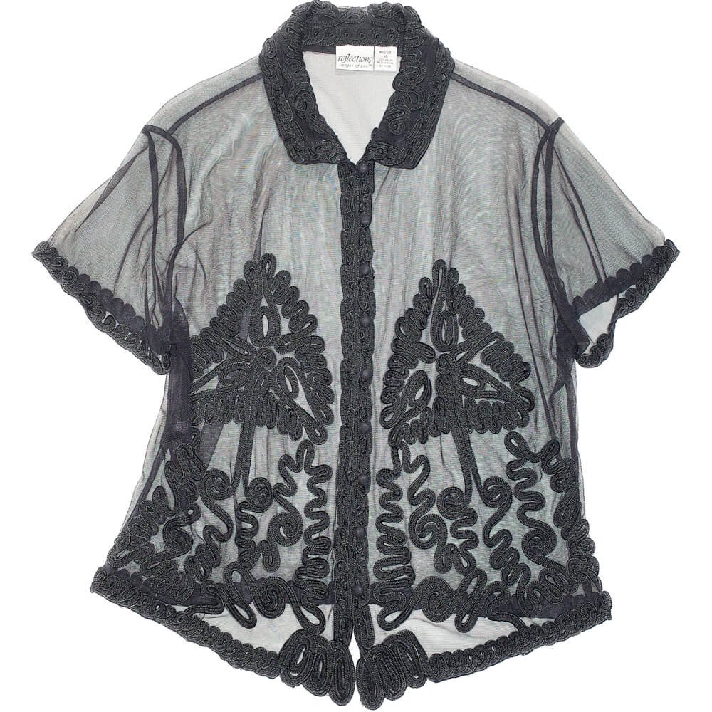 ヴィンテージ コード刺繍 シアー チャイナシャツ | end vintage 