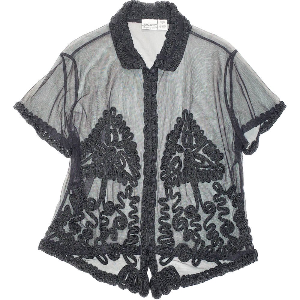 Code Embroidery Mesh Shirt