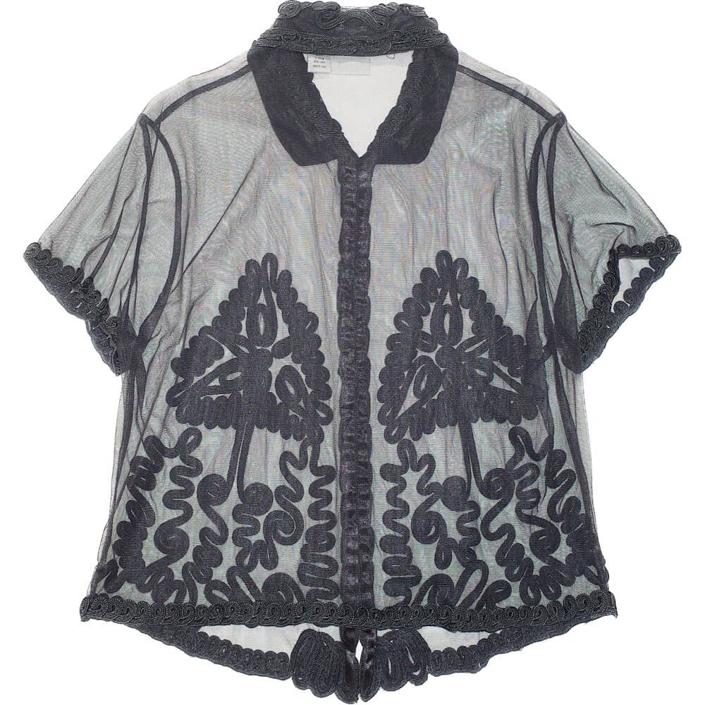 Code Embroidery Mesh Shirt